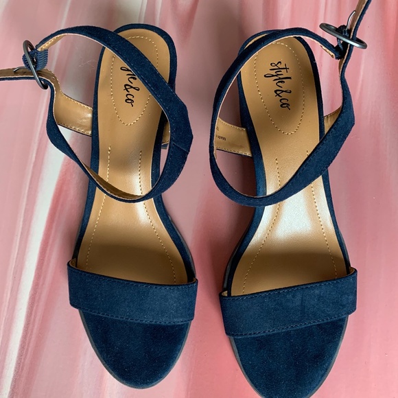 Style & Co. Shoes Style Co Navy Blue Sandals Size 7m Poshmark